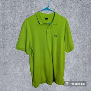 Oakley Neon Green Polo Size L Men's‎ (Q100)